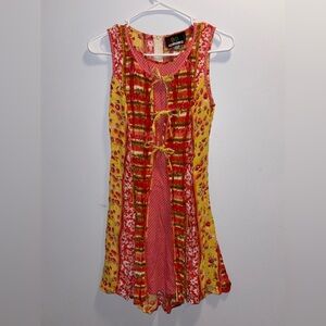 Body Collection Rare Vibrant Shift Sleeveless Dress with Ties
